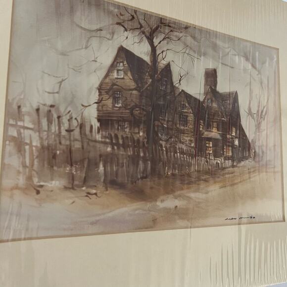 NEW The House of Seven Gables Art Watercolor Painting Print Mat Limited Edition - Picture 5 of 15